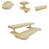 Maxbell Wooden Storage Shelf Modern Teaware Display Shelf for Ornaments Figures Toys wood and 2 layer