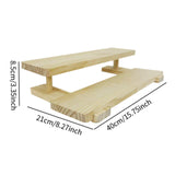 Maxbell Wooden Storage Shelf Modern Teaware Display Shelf for Ornaments Figures Toys wood and 2 layer