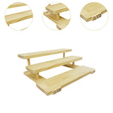 Maxbell Wooden Storage Shelf Modern Teaware Display Shelf for Ornaments Figures Toys wood and 3 layer