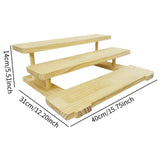 Maxbell Wooden Storage Shelf Modern Teaware Display Shelf for Ornaments Figures Toys wood and 3 layer