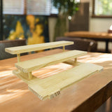 Maxbell Wooden Storage Shelf Modern Teaware Display Shelf for Ornaments Figures Toys wood and 3 layer