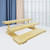 Maxbell Wooden Storage Shelf Modern Teaware Display Shelf for Ornaments Figures Toys wood and 3 layer