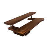 Maxbell Wooden Storage Shelf Modern Teaware Display Shelf for Ornaments Figures Toys brown and 2 layer