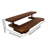 Maxbell Wooden Storage Shelf Modern Teaware Display Shelf for Ornaments Figures Toys brown and 2 layer