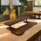 Maxbell Wooden Storage Shelf Modern Teaware Display Shelf for Ornaments Figures Toys brown and 2 layer