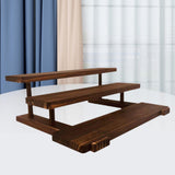 Maxbell Wooden Storage Shelf Modern Teaware Display Shelf for Ornaments Figures Toys brown and 3 layer