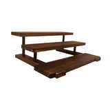 Maxbell Wooden Storage Shelf Modern Teaware Display Shelf for Ornaments Figures Toys brown and 3 layer