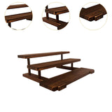 Maxbell Wooden Storage Shelf Modern Teaware Display Shelf for Ornaments Figures Toys brown and 3 layer