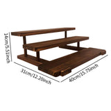 Maxbell Wooden Storage Shelf Modern Teaware Display Shelf for Ornaments Figures Toys brown and 3 layer