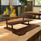 Maxbell Wooden Storage Shelf Modern Teaware Display Shelf for Ornaments Figures Toys brown and 3 layer