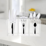 Maxbell Acrylic Cutlery Storage Organizer Bin Knife Spoon and Fork Holder for Indoor Clear