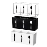 Maxbell Acrylic Cutlery Storage Organizer Bin Knife Spoon and Fork Holder for Indoor Clear