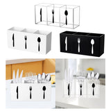 Maxbell Acrylic Cutlery Storage Organizer Bin Knife Spoon and Fork Holder for Indoor Clear