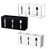 Maxbell Acrylic Cutlery Storage Organizer Bin Knife Spoon and Fork Holder for Indoor Clear
