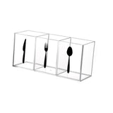 Maxbell Acrylic Cutlery Storage Organizer Bin Knife Spoon and Fork Holder for Indoor Clear