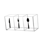 Maxbell Acrylic Cutlery Storage Organizer Bin Knife Spoon and Fork Holder for Indoor Clear