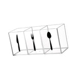 Maxbell Acrylic Cutlery Storage Organizer Bin Knife Spoon and Fork Holder for Indoor Clear
