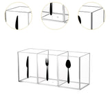 Maxbell Acrylic Cutlery Storage Organizer Bin Knife Spoon and Fork Holder for Indoor Clear