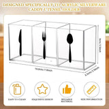 Maxbell Acrylic Cutlery Storage Organizer Bin Knife Spoon and Fork Holder for Indoor Clear