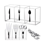 Maxbell Acrylic Cutlery Storage Organizer Bin Knife Spoon and Fork Holder for Indoor Clear