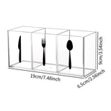 Maxbell Acrylic Cutlery Storage Organizer Bin Knife Spoon and Fork Holder for Indoor Clear