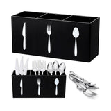 Maxbell Acrylic Cutlery Storage Organizer Bin Knife Spoon and Fork Holder for Indoor Black