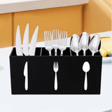 Maxbell Acrylic Cutlery Storage Organizer Bin Knife Spoon and Fork Holder for Indoor Black