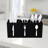 Maxbell Acrylic Cutlery Storage Organizer Bin Knife Spoon and Fork Holder for Indoor Black