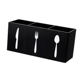 Maxbell Acrylic Cutlery Storage Organizer Bin Knife Spoon and Fork Holder for Indoor Black