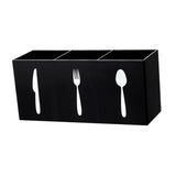 Maxbell Acrylic Cutlery Storage Organizer Bin Knife Spoon and Fork Holder for Indoor Black