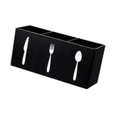 Maxbell Acrylic Cutlery Storage Organizer Bin Knife Spoon and Fork Holder for Indoor Black