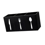 Maxbell Acrylic Cutlery Storage Organizer Bin Knife Spoon and Fork Holder for Indoor Black