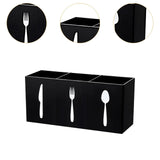 Maxbell Acrylic Cutlery Storage Organizer Bin Knife Spoon and Fork Holder for Indoor Black