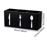 Maxbell Acrylic Cutlery Storage Organizer Bin Knife Spoon and Fork Holder for Indoor Black