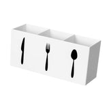 Maxbell Acrylic Cutlery Storage Organizer Bin Knife Spoon and Fork Holder for Indoor White