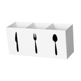 Maxbell Acrylic Cutlery Storage Organizer Bin Knife Spoon and Fork Holder for Indoor White