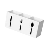Maxbell Acrylic Cutlery Storage Organizer Bin Knife Spoon and Fork Holder for Indoor White
