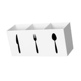 Maxbell Acrylic Cutlery Storage Organizer Bin Knife Spoon and Fork Holder for Indoor White