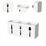 Maxbell Acrylic Cutlery Storage Organizer Bin Knife Spoon and Fork Holder for Indoor White