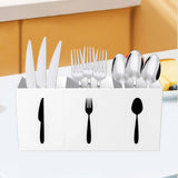 Maxbell Acrylic Cutlery Storage Organizer Bin Knife Spoon and Fork Holder for Indoor White