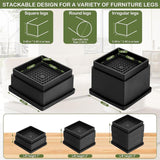 Maxbell 4Pcs Bed Risers Anti Scratch Heavy Duty Couch Raisers for Couch Sofa Cabinet 1 inch Square