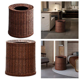 Maxbell Imitation Rattan Trash Can Light Luxury Open Top Dustbin Trendy Waste Basket S