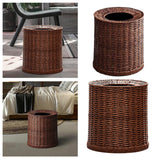 Maxbell Imitation Rattan Trash Can Light Luxury Open Top Dustbin Trendy Waste Basket S