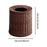 Maxbell Imitation Rattan Trash Can Light Luxury Open Top Dustbin Trendy Waste Basket S