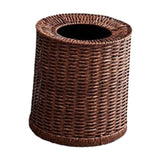 Maxbell Imitation Rattan Trash Can Light Luxury Open Top Dustbin Trendy Waste Basket S