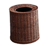 Maxbell Imitation Rattan Trash Can Light Luxury Open Top Dustbin Trendy Waste Basket S