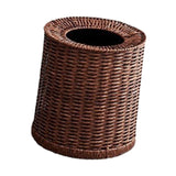 Maxbell Imitation Rattan Trash Can Light Luxury Open Top Dustbin Trendy Waste Basket S