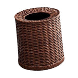 Maxbell Imitation Rattan Trash Can Light Luxury Open Top Dustbin Trendy Waste Basket S