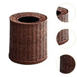 Maxbell Imitation Rattan Trash Can Light Luxury Open Top Dustbin Trendy Waste Basket S