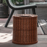Maxbell Imitation Rattan Trash Can Light Luxury Open Top Dustbin Trendy Waste Basket S